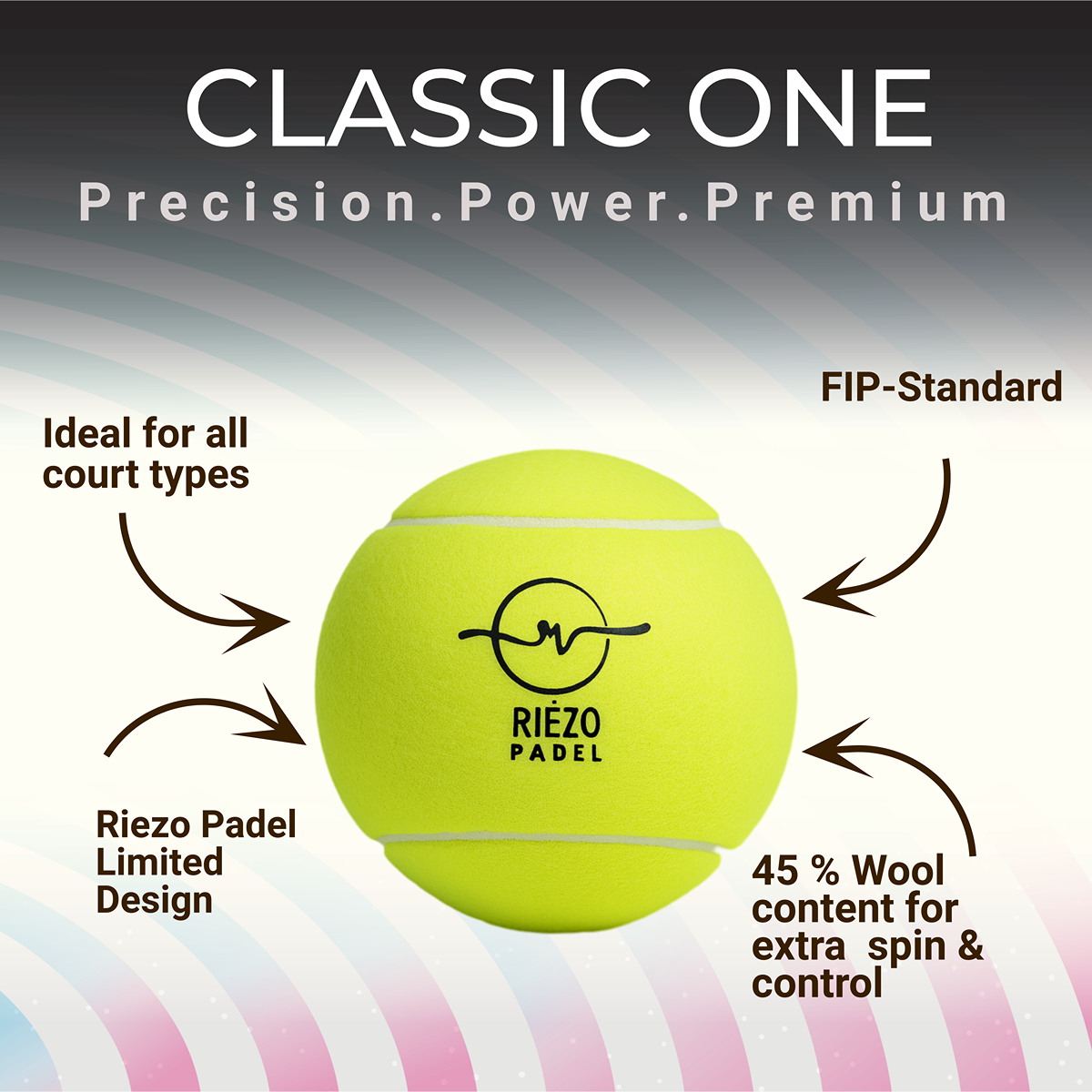 Riezo Padelbälle – 3er-Pack | Classic Edition