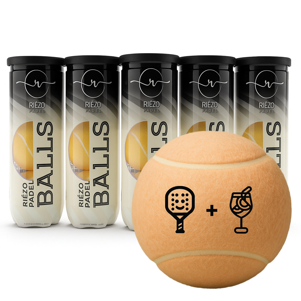 Padelball – Smile – Aprikosen Orange (5er-Bundle = 15 Bälle)