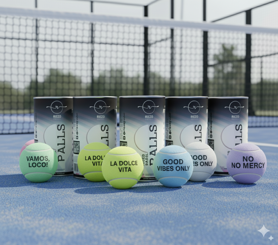 Padelball – Good Vibes Only – Eisblau (5er-Bundle = 15 Bälle)