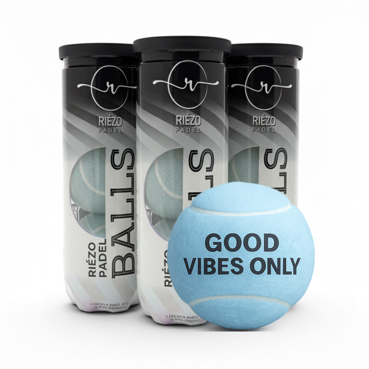 Padelball – Good Vibes Only – Eisblau (3er-Bundle = 9 Bälle)