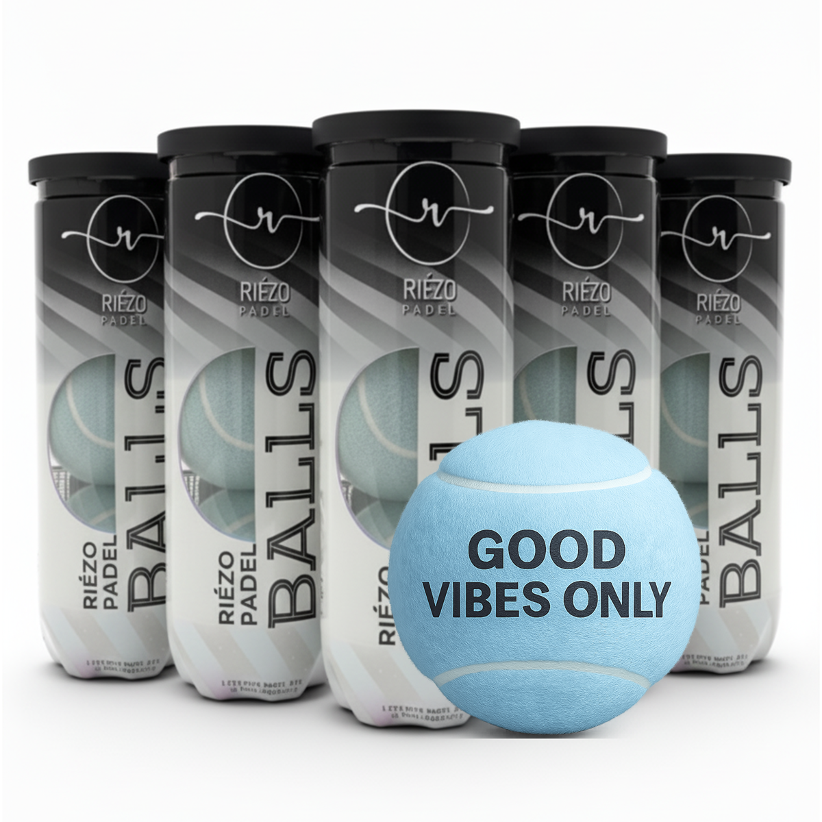 Padelball – Good Vibes Only – Eisblau (5er-Bundle = 15 Bälle)